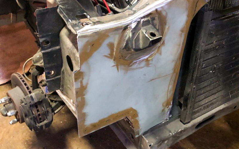 One of the first major repairs focused on the front end, where structural and cosmetic issues began to surface.