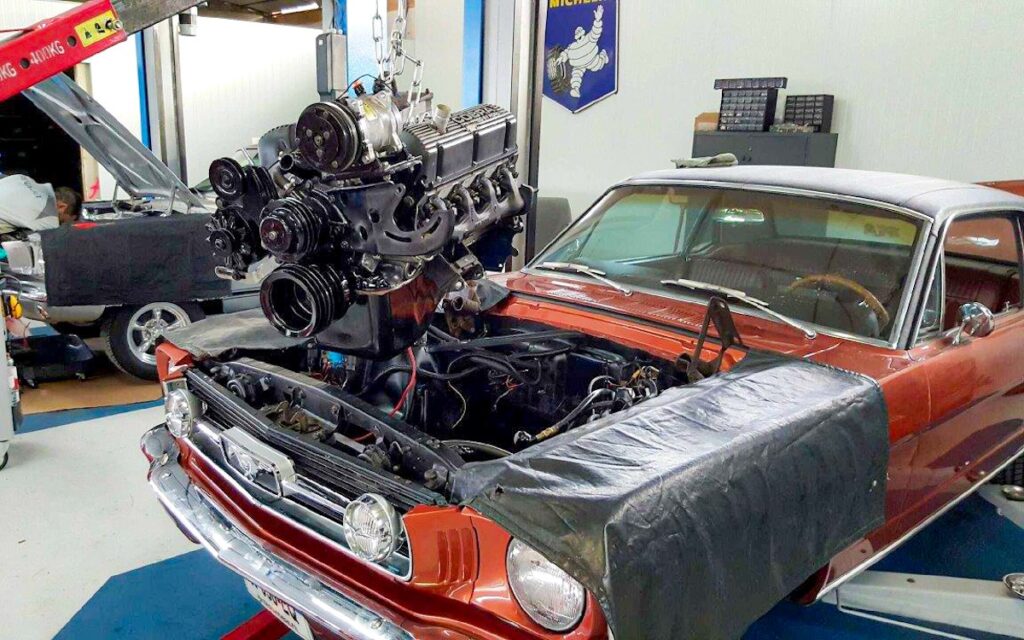 Rebuilt 289 V8 engine for a 1966 Mustang Emberglo