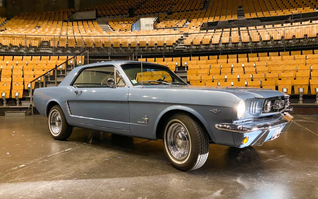 An unusual setting: Stefan’s Mustang parked inside the Zénith concert hall in Lille, where he works.

