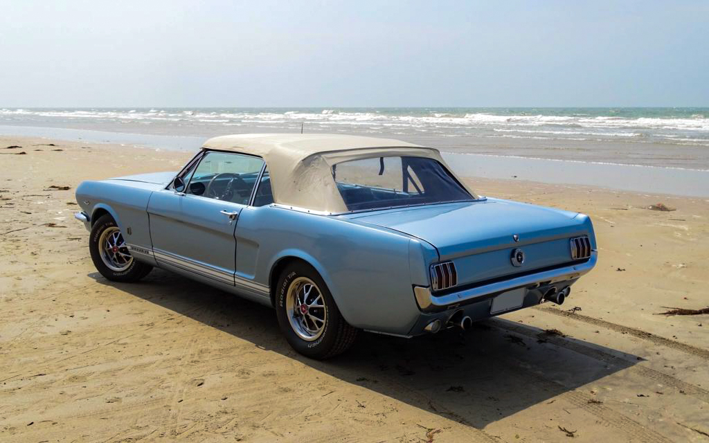 1965 Mustang Convertible win on the beach, classic Ford Mustang convertible story
