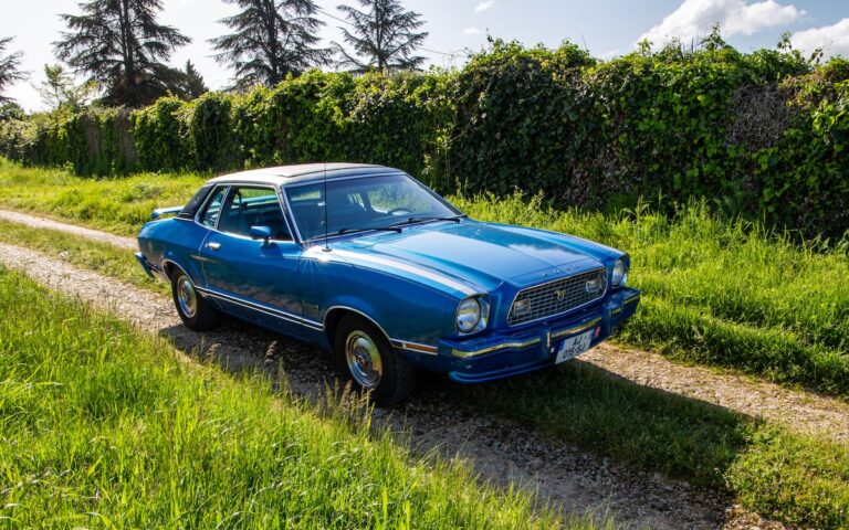 1974 Ford Mustang II Ghia owned by Antonin, photographed on French roads in the Vienne region
