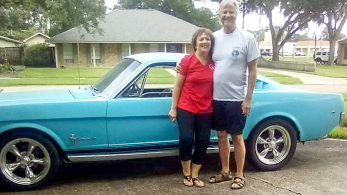 John and his wife reunited with the Mustang that has been part of their story since their very first date in 1974. Photo credit: Johnny Kovalick