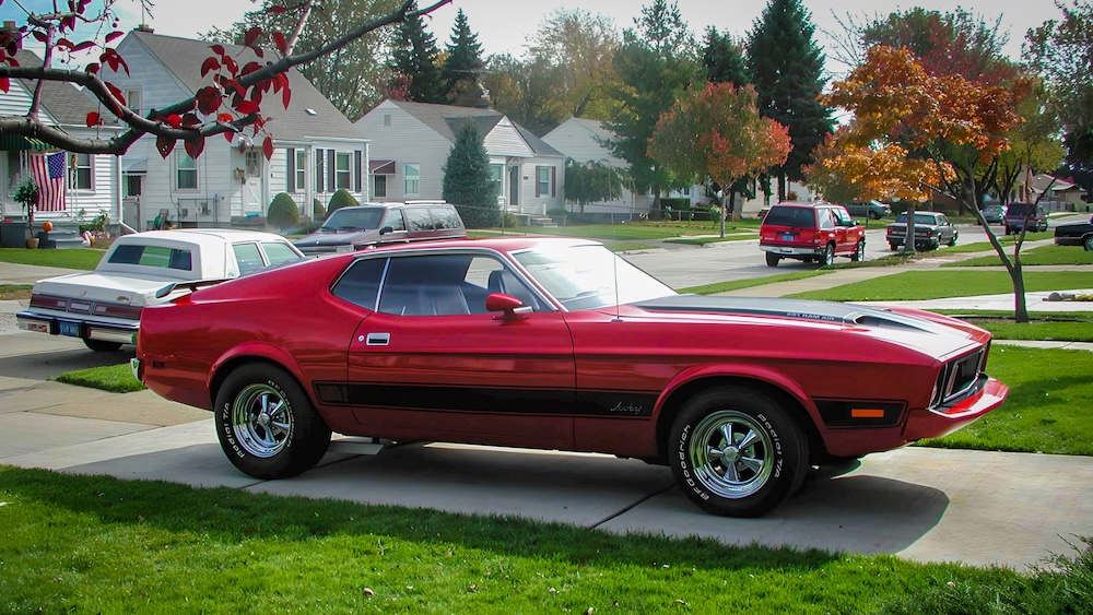 Frank Reeves' 1973 Mustang Mach 1 in Eastpointe Michigan in 2001